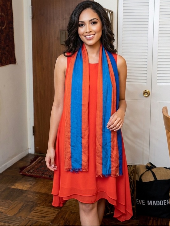Dresses & Skirts - Gentle Fawn bundle: Pumpkin over laywer Dress with Multicolor Scarf